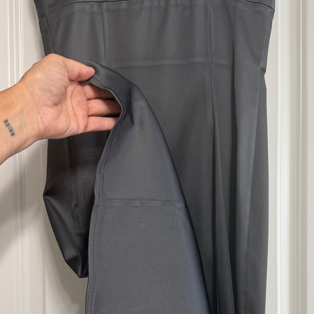 Wilfred Charcoal Satin Midi Dress - Picture 6 of 9